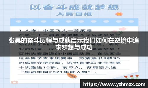 张昊的奋斗历程与成就启示我们如何在逆境中追求梦想与成功